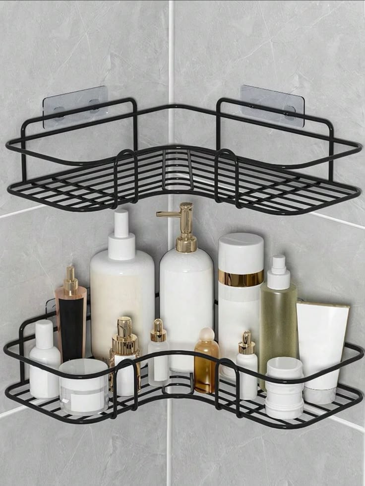 Stainless Steel Bathroom Corner Rack | Wall-Mounted Corner Storage Shelf for Toiletries & Accessories | Pack of 1