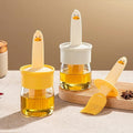 2-in-1 Oil Dispenser Bottle with Silicone Basting Brush | Cooking, Baking & BBQ | Pack of 2