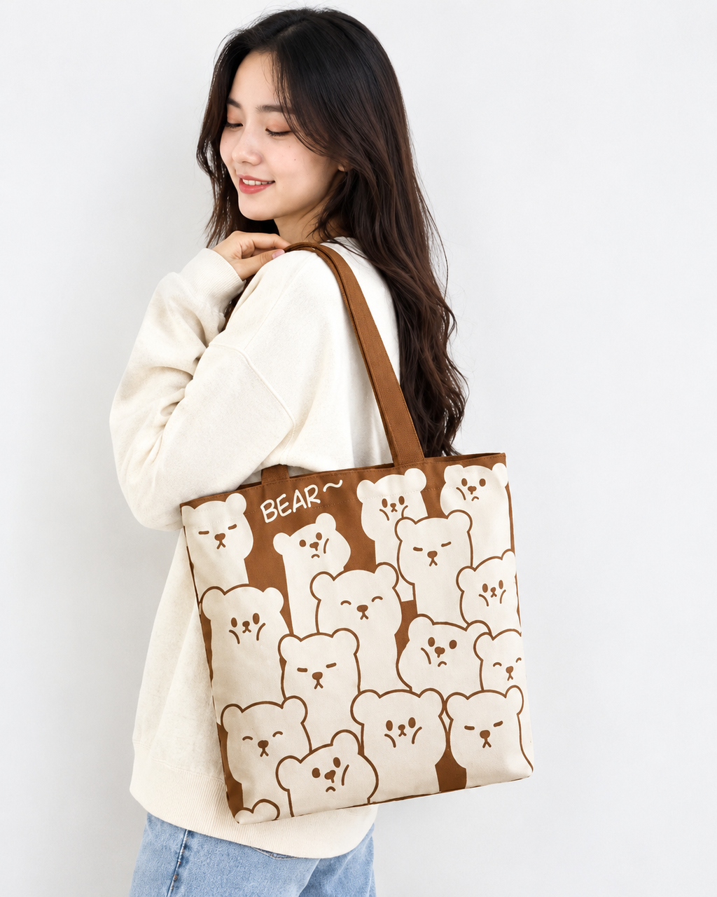 Women’s Printed Canvas Tote Bag | Stylish Shoulder & Shopping Bag | Spacious Casual Handbag