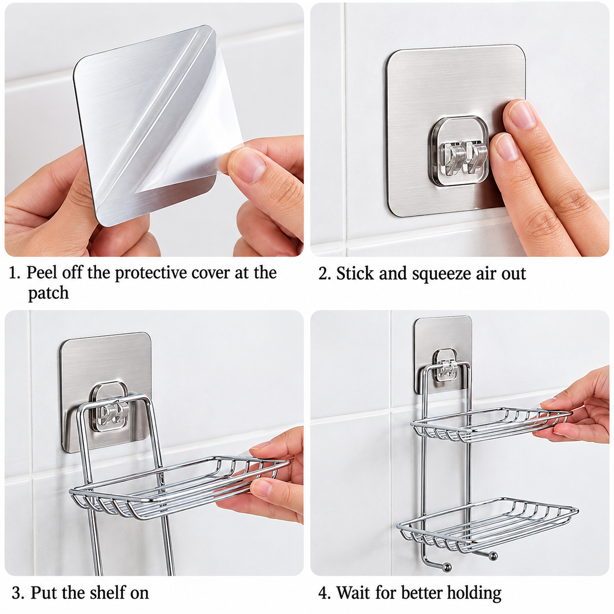 VAIVA Stainless Steel Double-Layer Wall-Mounted Soap Rack | Bathroom & Kitchen Soap Holder with Drainage Tray