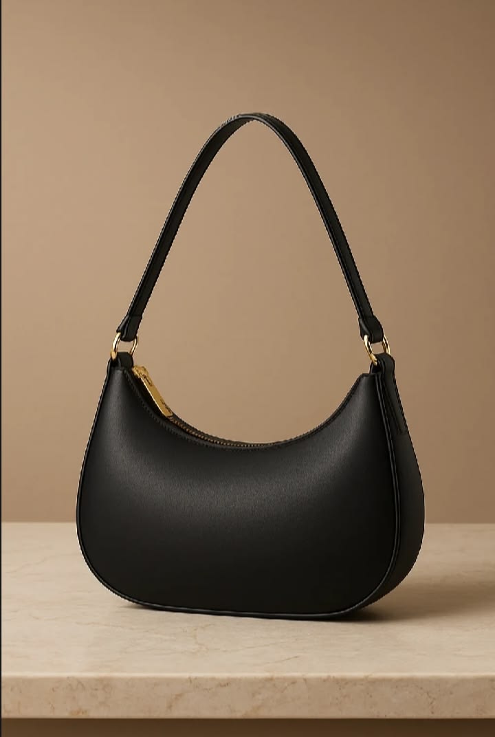 Women’s Trendy PU Fashion Bag Black | Stylish Solid Compact Handbag | Casual & Party Wear