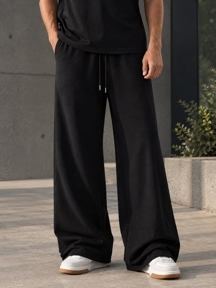 Unisex Loose Fit Lower | Cotton Blend Trouser with Elastic Waistband & Pockets | Casual Everyday Wear