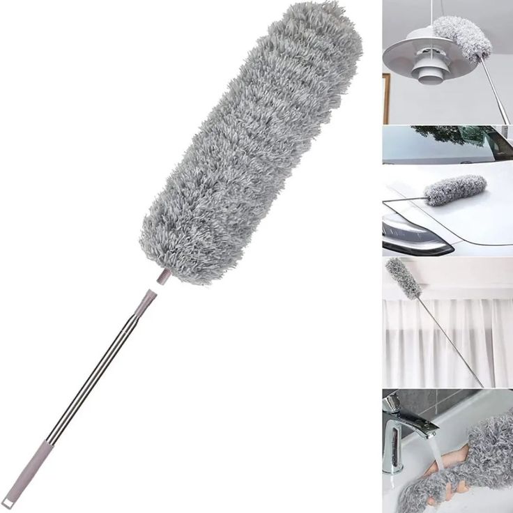 Microfiber Feather Duster | 100-Inch Extendable & Bendable Handle | 360° Flexible Fan & High-Reach Cleaning Duster
