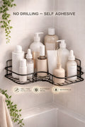 Stainless Steel Bathroom Corner Rack | Wall-Mounted Corner Storage Shelf for Toiletries & Accessories | Pack of 1