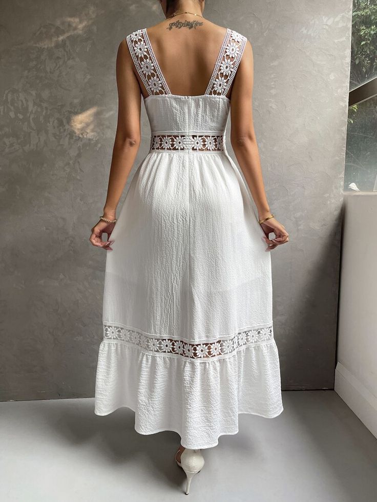 ZELZIS Women’s White Crepe & Lace Strapless Midi Dress | Sleeveless Solid Party & Evening Dress
