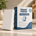 Happi Planet Magic Eraser – Pack of 4 | Multi-Surface Cleaning Sponge | Water-Activated Stain Remover