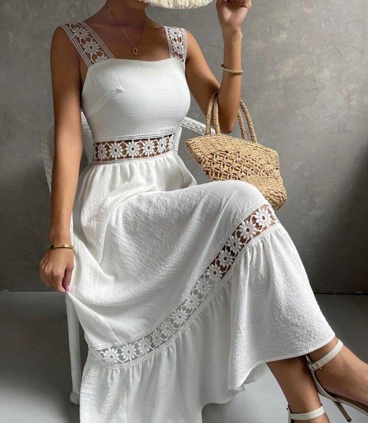 ZELZIS Women’s White Crepe & Lace Strapless Midi Dress | Sleeveless Solid Party & Evening Dress