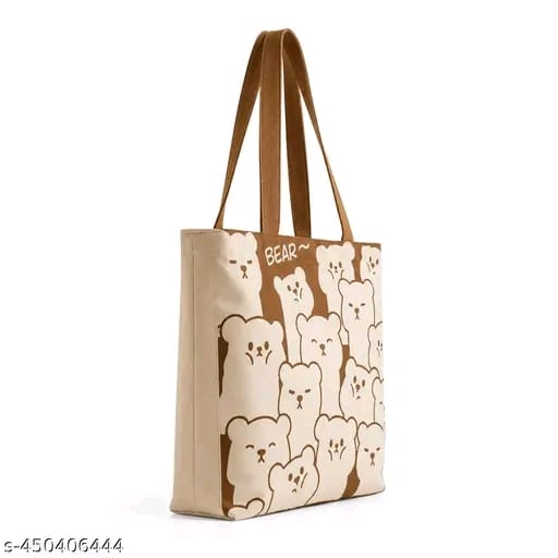 Women’s Printed Canvas Tote Bag | Stylish Shoulder & Shopping Bag | Spacious Casual Handbag