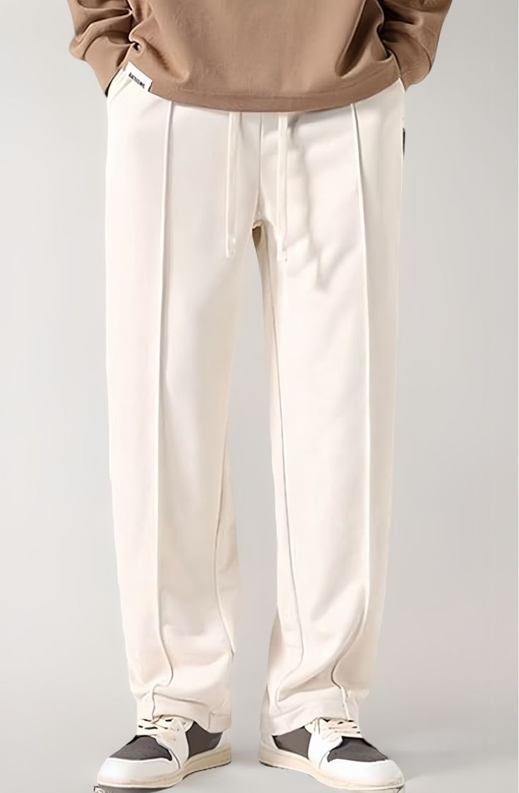 Men’s Beige Stretchable Track Pants | Polyester Colorblocked Loose Fit Joggers | Casual Sports Lower