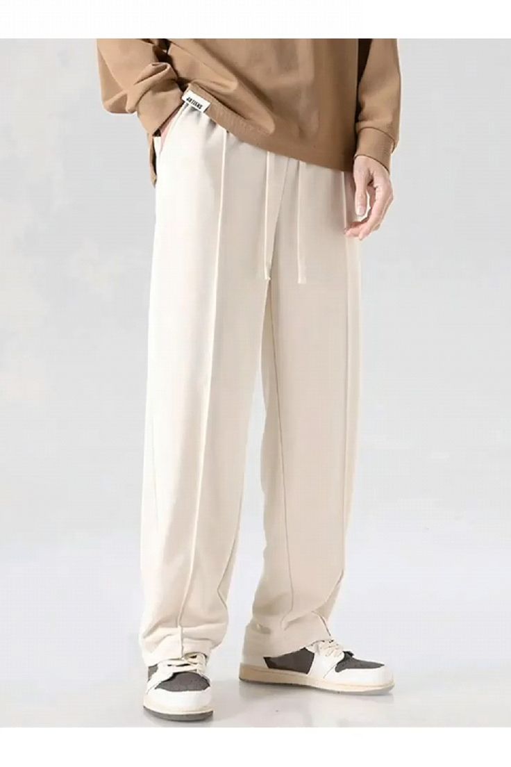Men’s Beige Stretchable Track Pants | Polyester Colorblocked Loose Fit Joggers | Casual Sports Lower