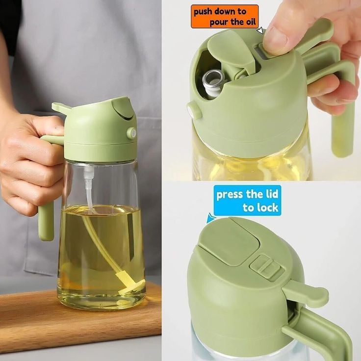 2-in-1 Glass Oil Sprayer & Dispenser Bottle | Spray & Pour Oil Dispenser for Cooking, BBQ & Air Fryer |
